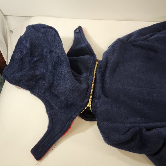 Vintage May May Kids Winter Coat Size 8 Detachable Hood Blue Red - Picture 8 of 11